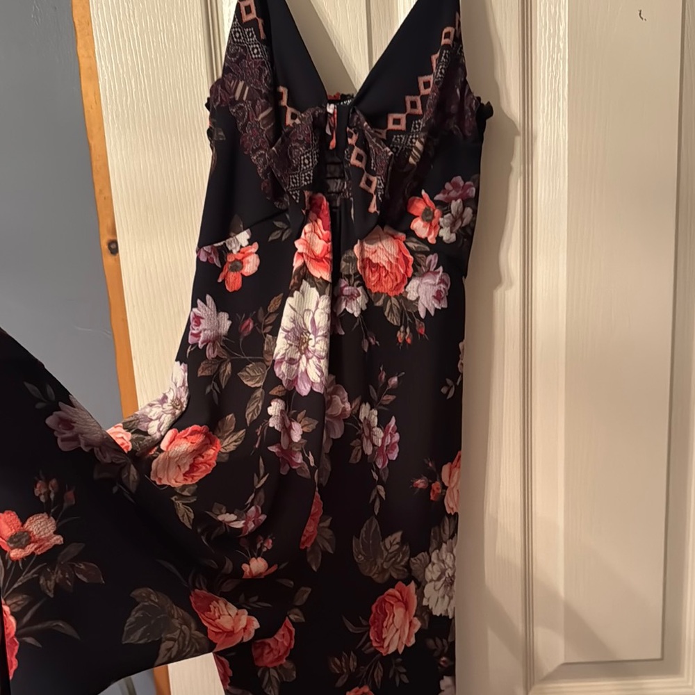 Privy Black and Pink Floral Jumpsuit - Picture 6 of 6